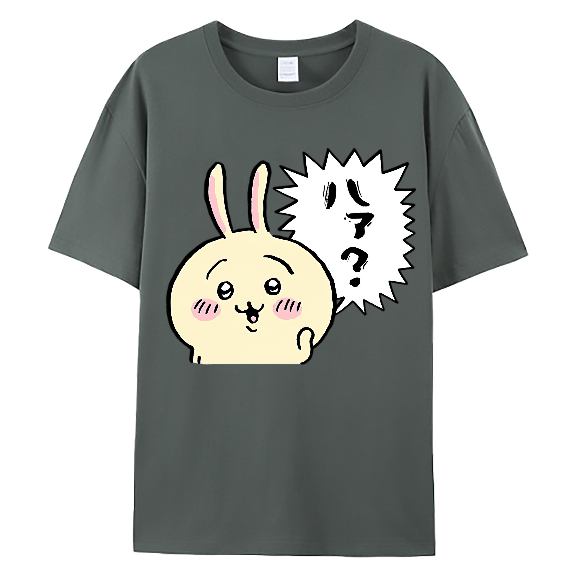 （画像用） ちいかわ うさぎ Chii-kawa usagi 綿100％ メンズ半袖Tシャツ｜肌触りやわらか＆通気性